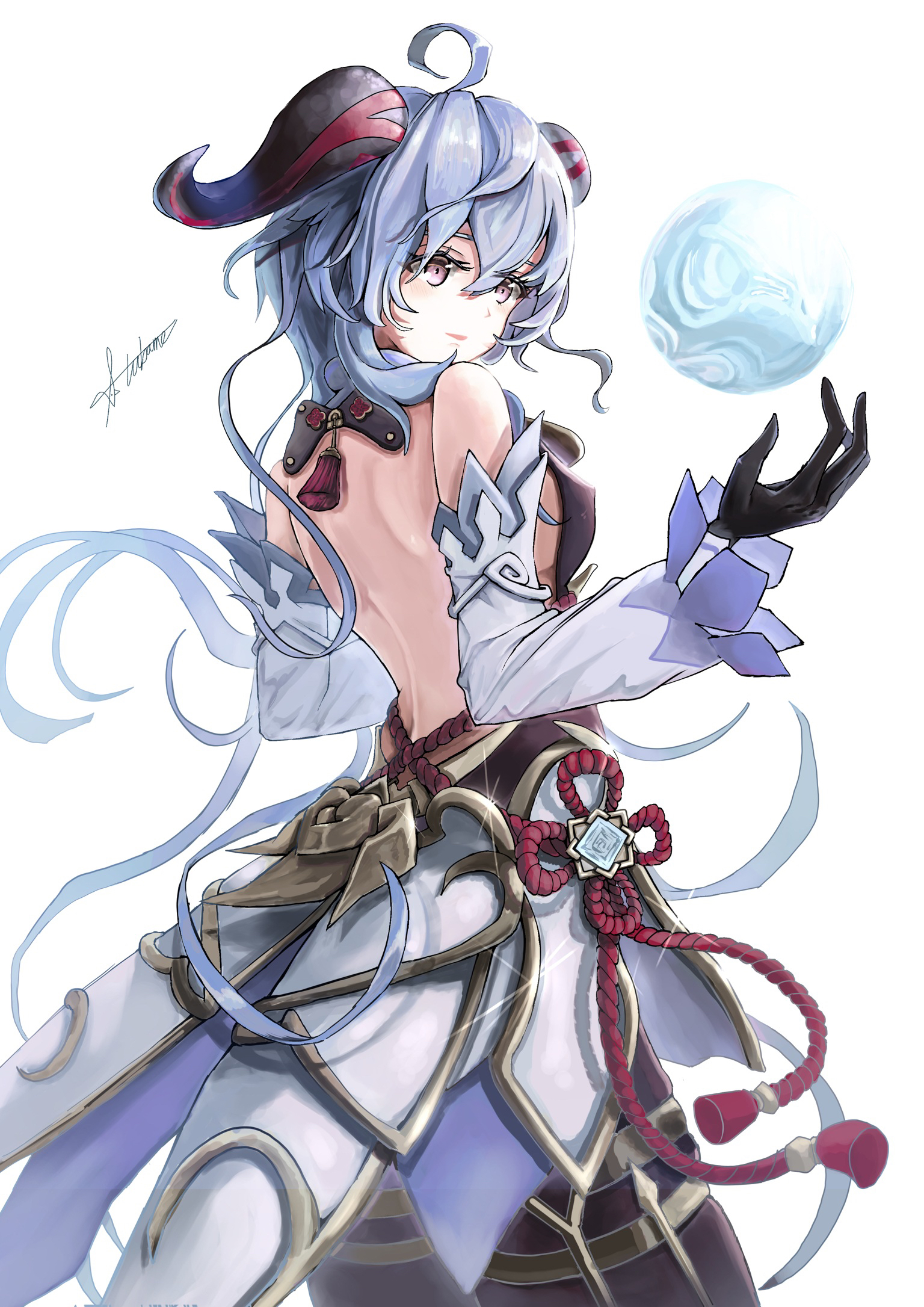 甘雨女孩子角后背色紧身裤原神甘雨(原神)甘雨金属の