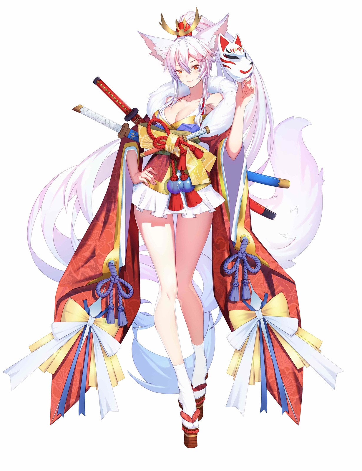 狐妖狐妖御姐巨乳单马尾武士刀狐耳 触站