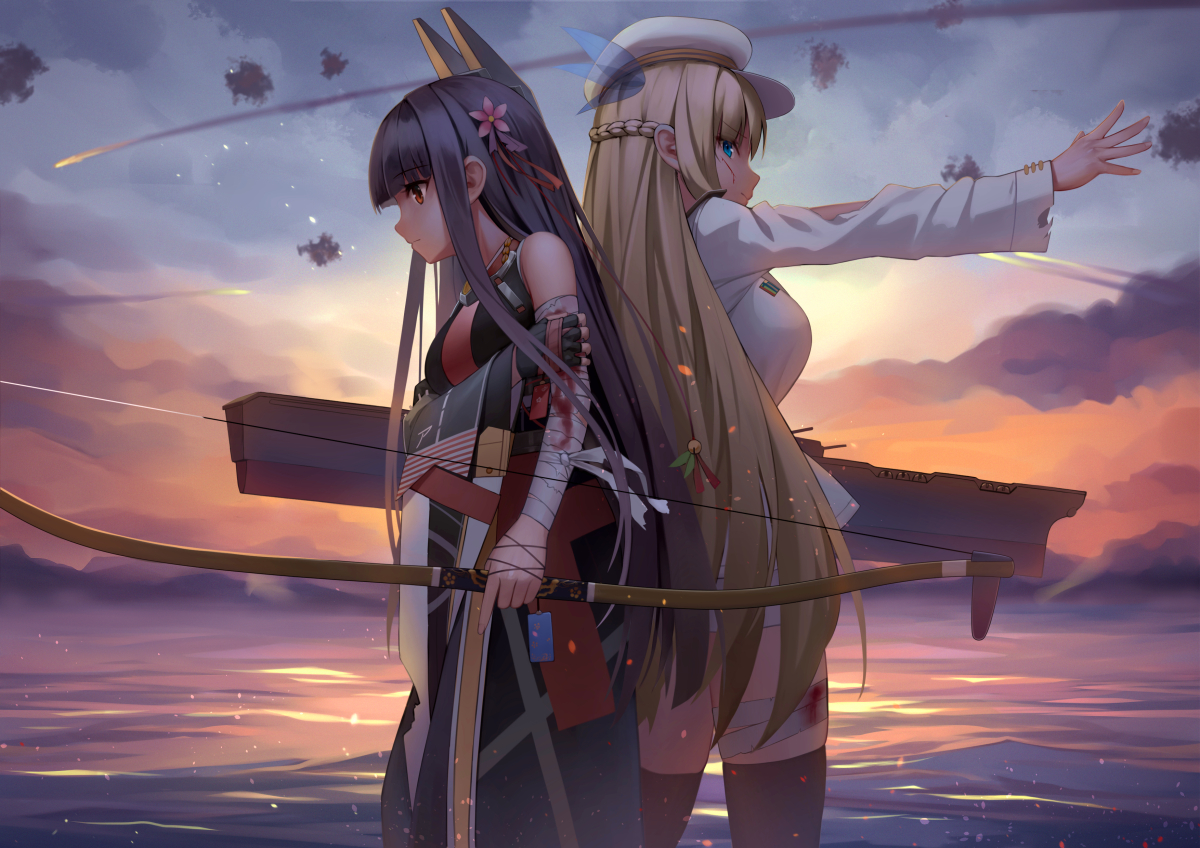 赤城与列克星敦战舰少女赤城 戦艦少女 列克星敦レキシ 触站